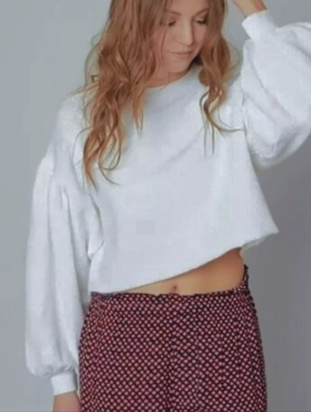 Free People Sleeves Like These White Cropped Pullover Sweatshirt Small